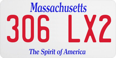 MA license plate 306LX2