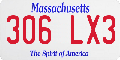 MA license plate 306LX3