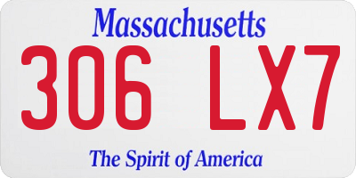 MA license plate 306LX7