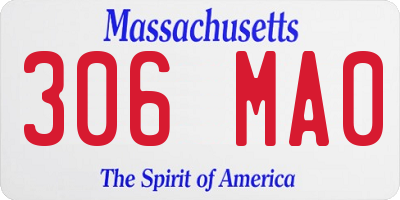 MA license plate 306MA0