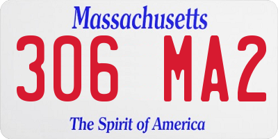 MA license plate 306MA2