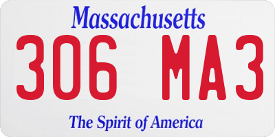 MA license plate 306MA3