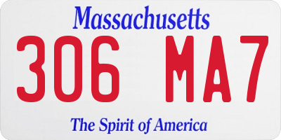 MA license plate 306MA7