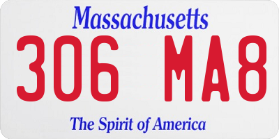 MA license plate 306MA8