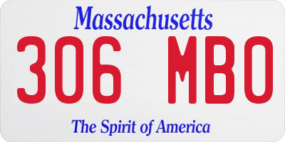 MA license plate 306MB0