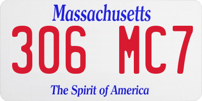 MA license plate 306MC7