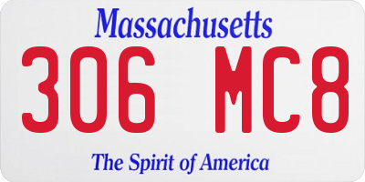 MA license plate 306MC8