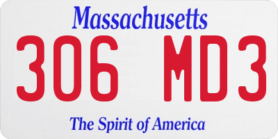 MA license plate 306MD3