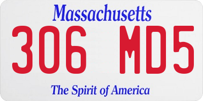 MA license plate 306MD5