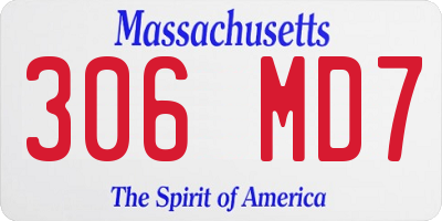 MA license plate 306MD7