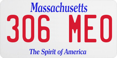 MA license plate 306ME0