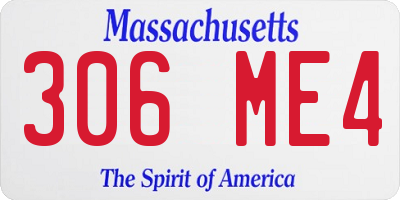 MA license plate 306ME4