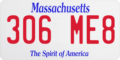 MA license plate 306ME8