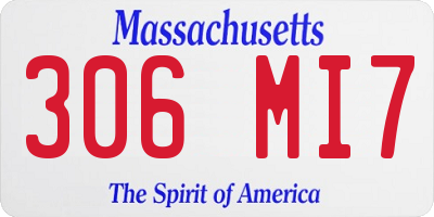 MA license plate 306MI7