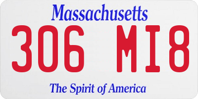 MA license plate 306MI8