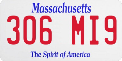 MA license plate 306MI9