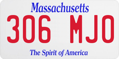 MA license plate 306MJ0