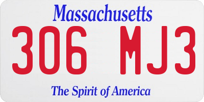 MA license plate 306MJ3