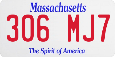 MA license plate 306MJ7
