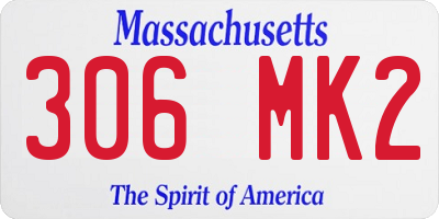 MA license plate 306MK2