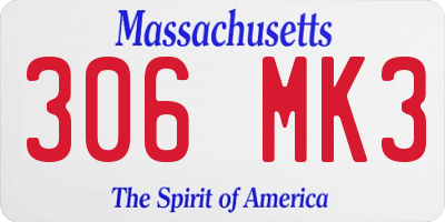 MA license plate 306MK3