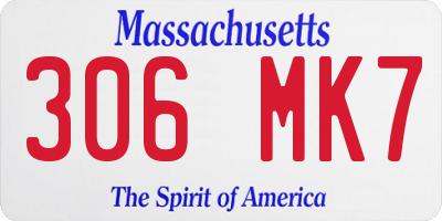 MA license plate 306MK7