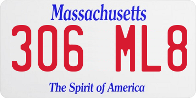 MA license plate 306ML8
