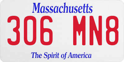 MA license plate 306MN8