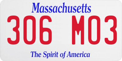 MA license plate 306MO3