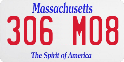 MA license plate 306MO8