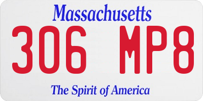 MA license plate 306MP8