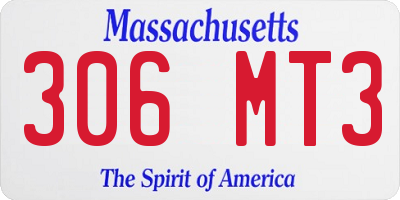 MA license plate 306MT3