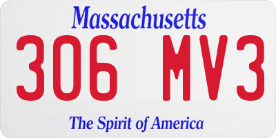 MA license plate 306MV3