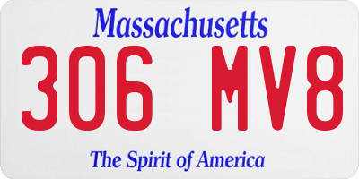 MA license plate 306MV8