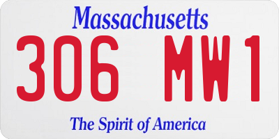 MA license plate 306MW1