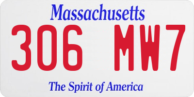 MA license plate 306MW7