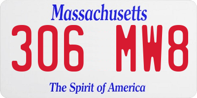 MA license plate 306MW8