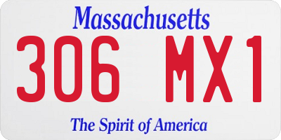 MA license plate 306MX1