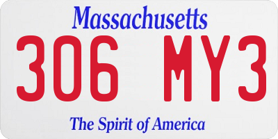 MA license plate 306MY3