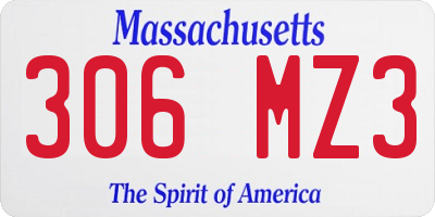 MA license plate 306MZ3