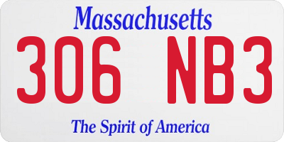 MA license plate 306NB3