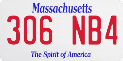 MA license plate 306NB4