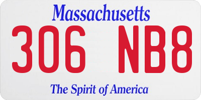MA license plate 306NB8