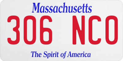 MA license plate 306NC0