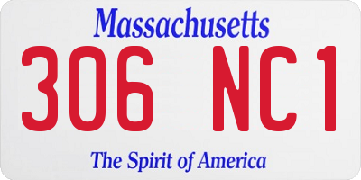 MA license plate 306NC1