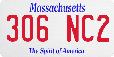 MA license plate 306NC2