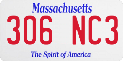 MA license plate 306NC3