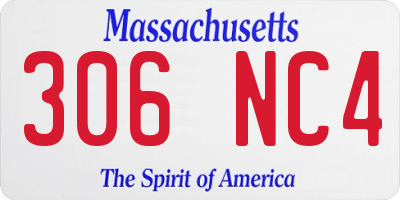 MA license plate 306NC4