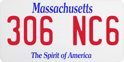 MA license plate 306NC6