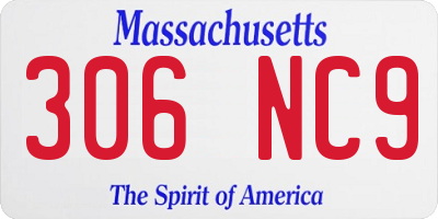 MA license plate 306NC9